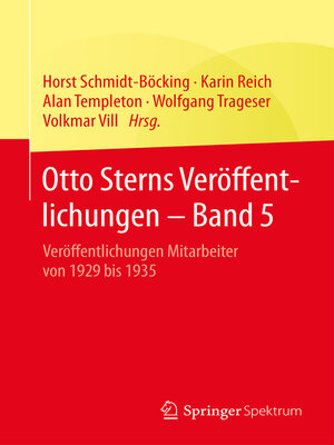 cover image of Otto Sterns Veröffentlichungen – Band 5